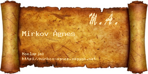 Mirkov Ágnes névjegykártya