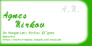 agnes mirkov business card